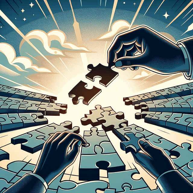 the final piece of a puzzle being placed, symbolizing a strong story conclusion