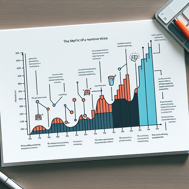 a graph showing the rhythm and pacing of a story with peaks and valleys
