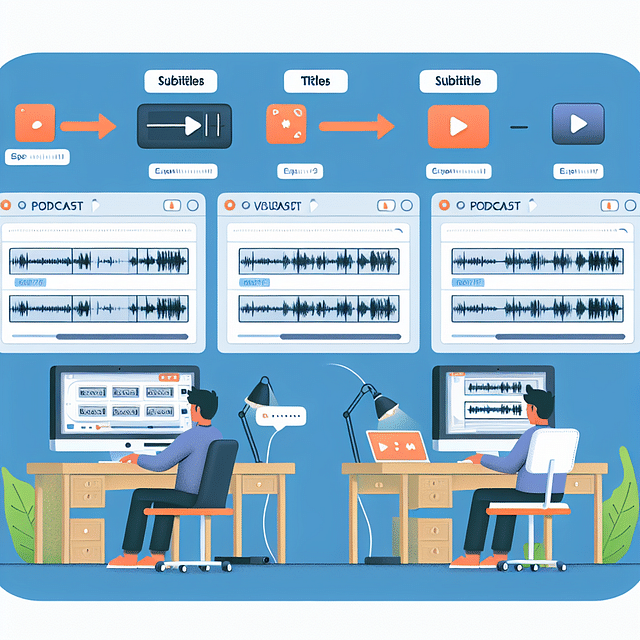 adding subtitles and titles to podcast video