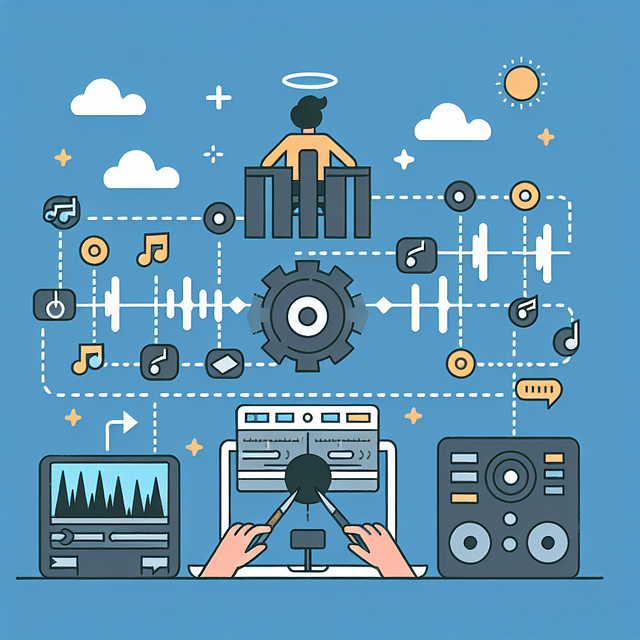 editing software timeline showing audio and waveform synchronization