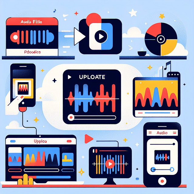 uploading audio file to waveform animation platform