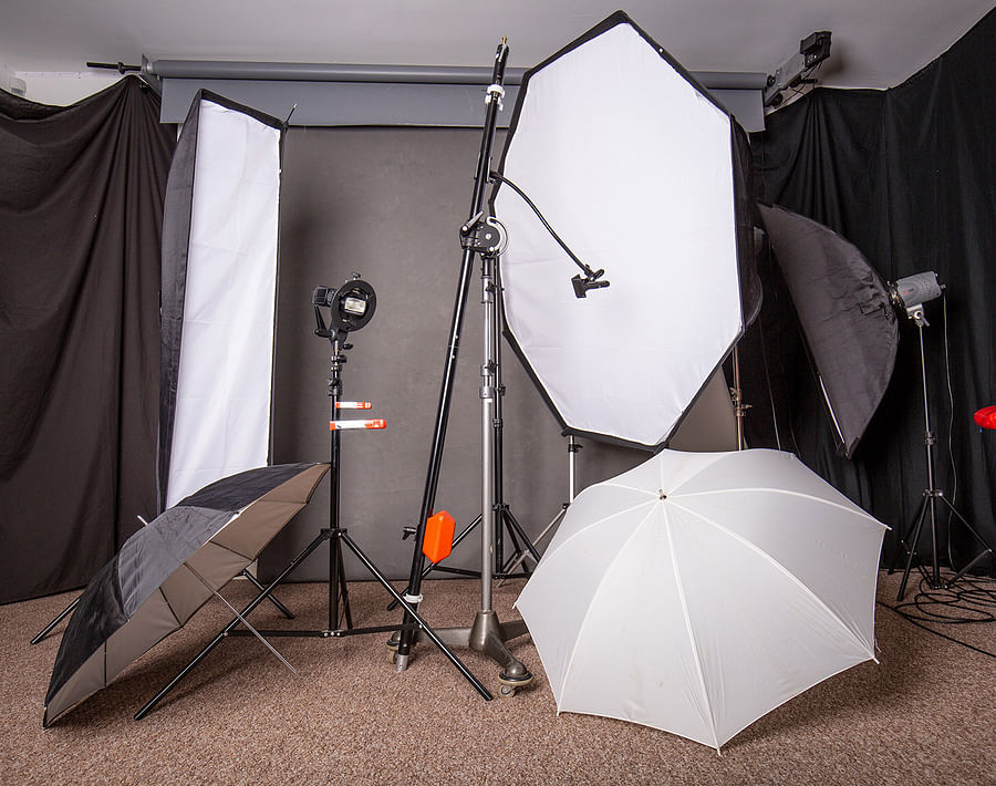 Variety of studio lights including ambient, task, and accent lighting