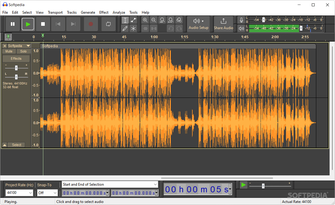 Audacity, a free recording and editing software