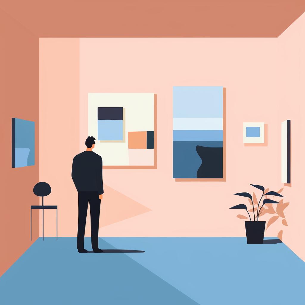 Person looking around a room, considering different spaces