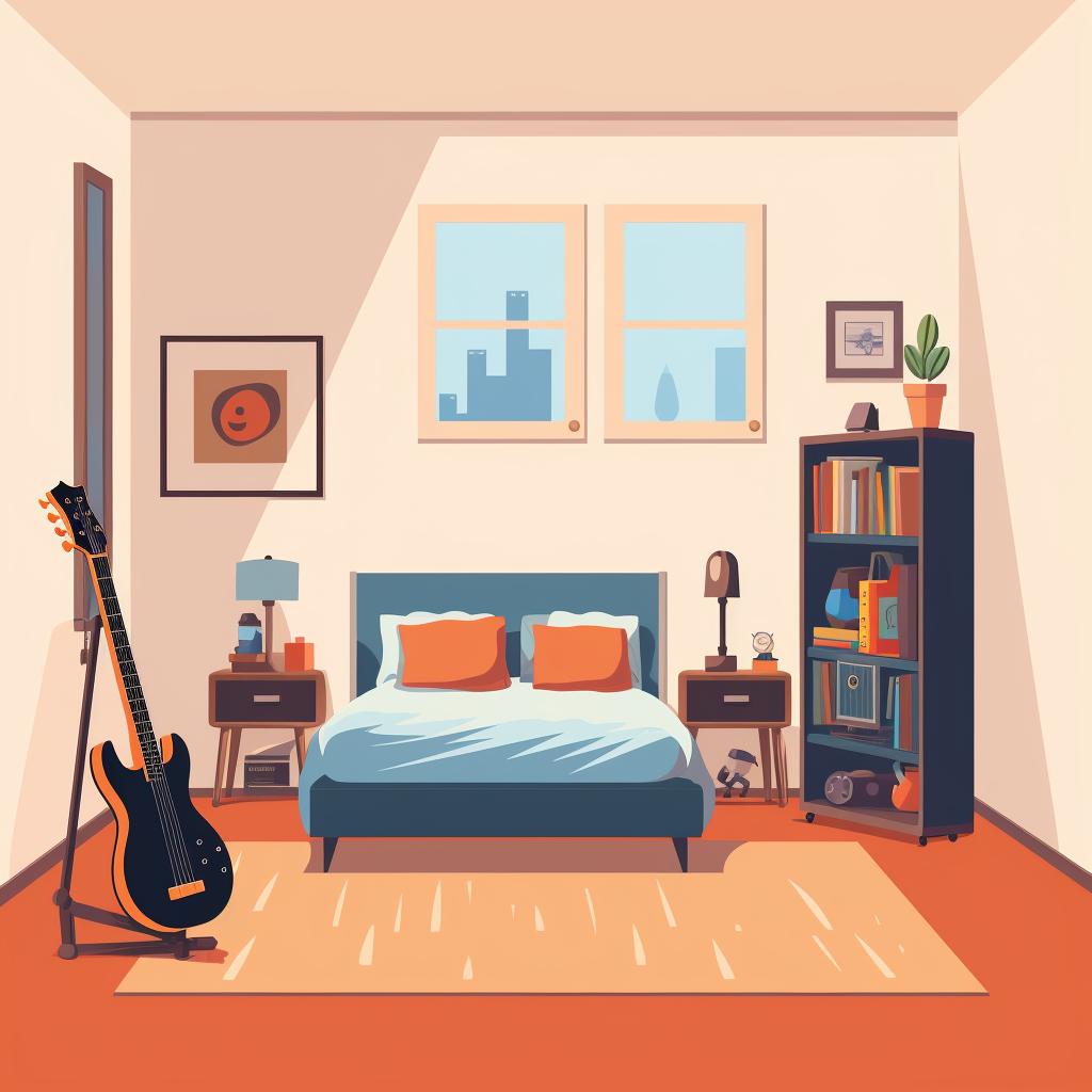 A quiet, spacious bedroom ready for transformation into a recording studio