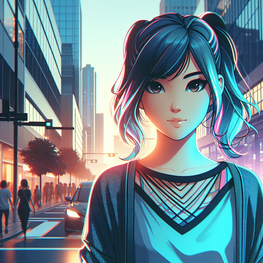 Still from 'A Downtown Girl' music video featuring vibrant city nightlife