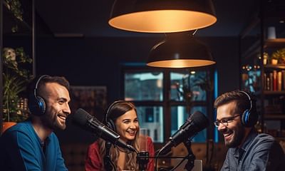 How can I record four people in the same room for a podcast?