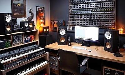 What are the essential pieces of equipment for a home recording studio?